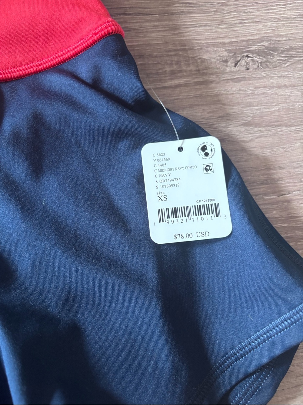 FP Movement by Free People Navy Skort with Bright Pink Waistband - Picture 3 of 5